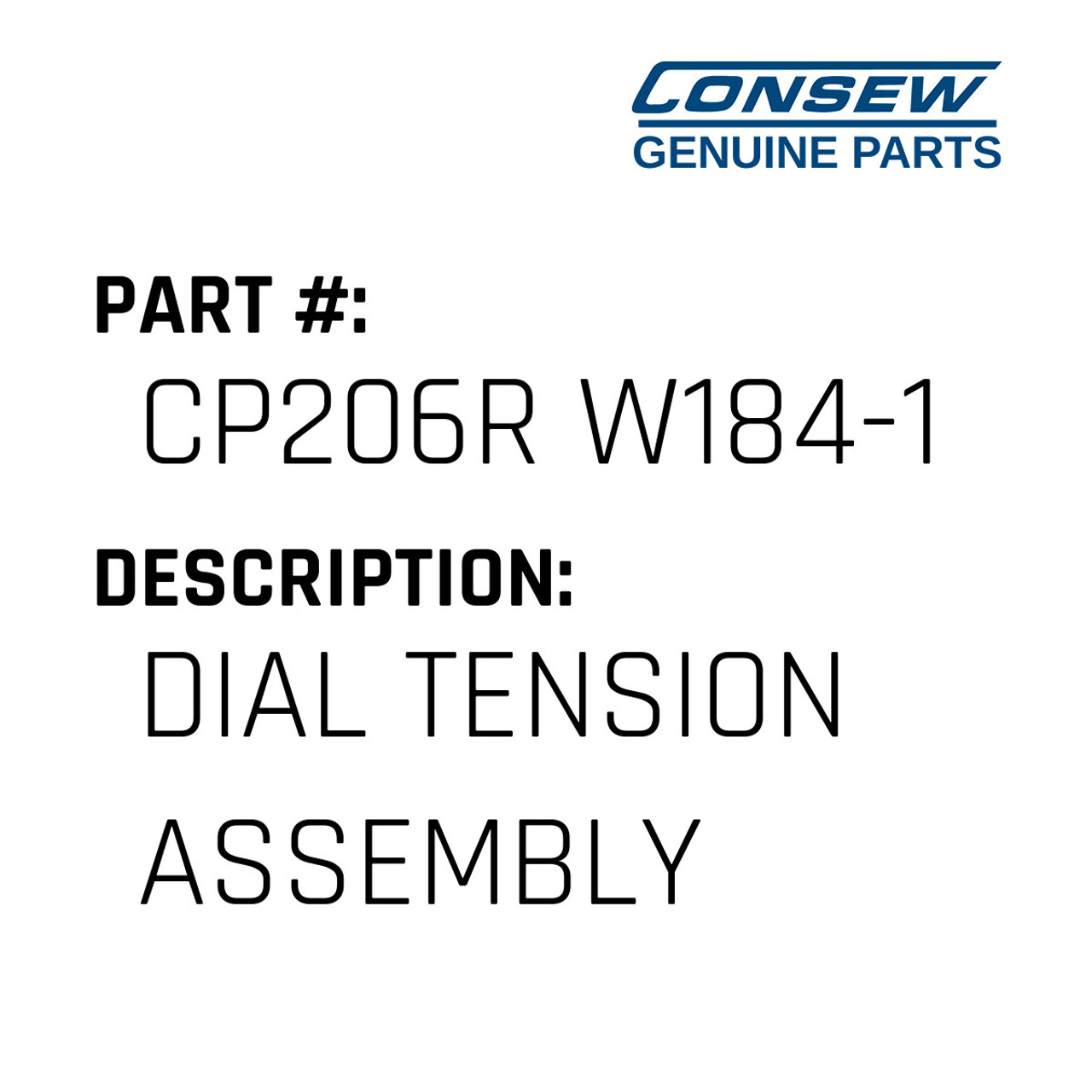 Dial Tension Assembly - Consew #CP206R W184-1 - Jacksew