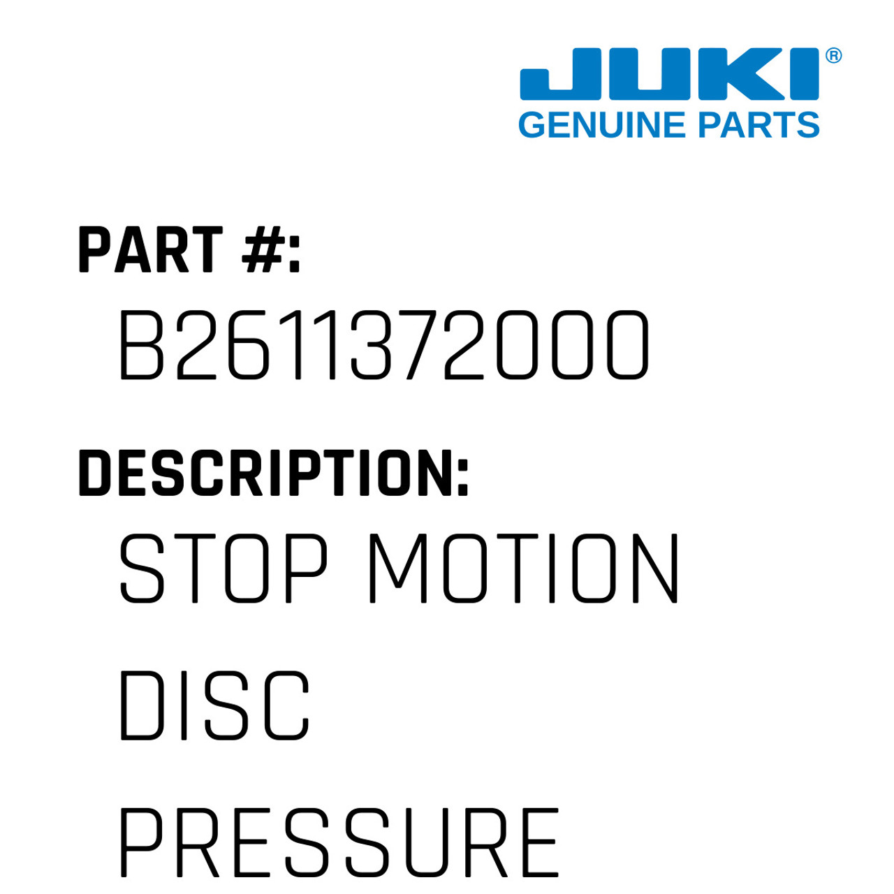 Stop Motion Disc Pressure Leve - Juki #B2611372000 - Jacksew