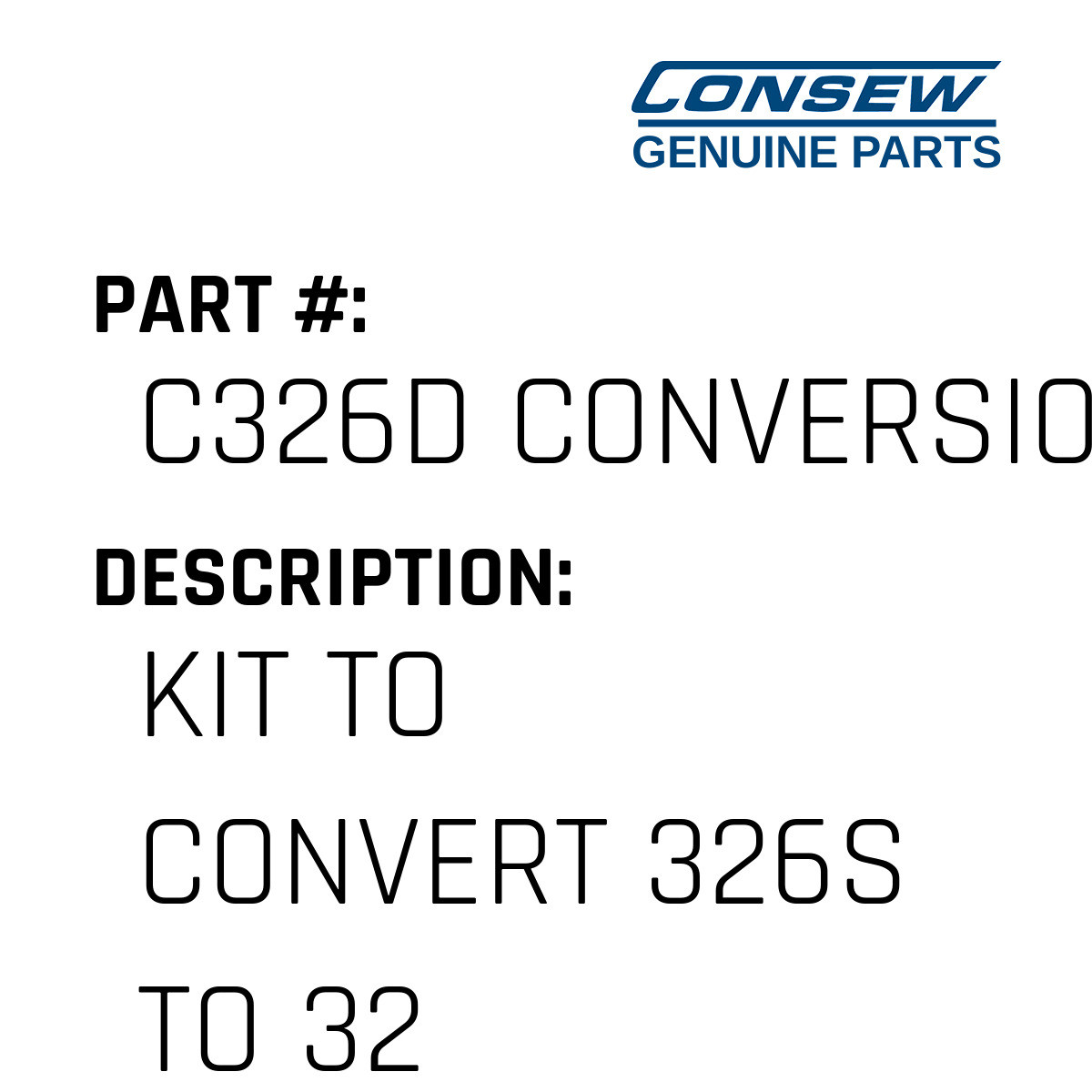 Kit To Convert 326S To 326D - Consew #C326D CONVERSION - Jacksew Parts ...