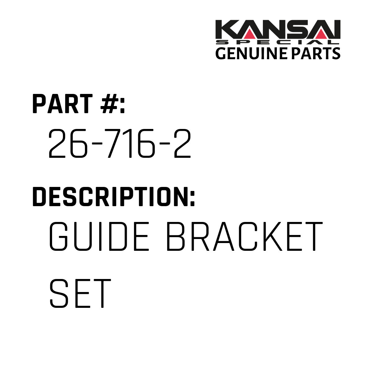 Guide Bracket Set Guide Bracket Set - Kansai Special #26-716-2 - Jacksew Parts Store
