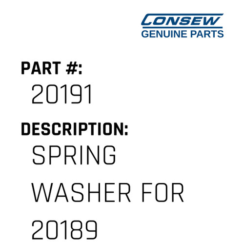 Spring Washer For 20189 - Consew #20191 Genuine Consew Part