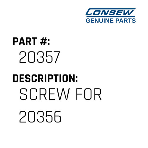 Screw For 20356 - Consew #20357 Genuine Consew Part