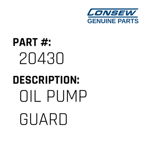 Oil Pump Guard - Consew #20430 Genuine Consew Part