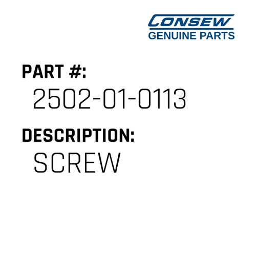 Screw - Consew #2502-01-0113 Genuine Consew Part
