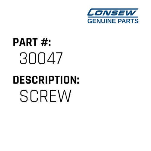 Screw - Consew #30047 Genuine Consew Part