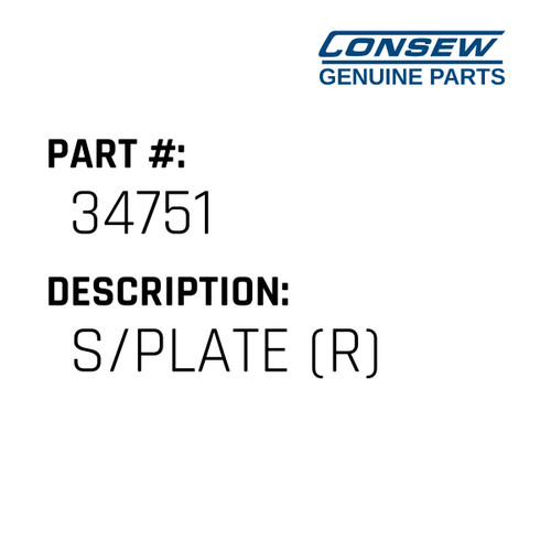 S/Plate - Consew #34751 Genuine Consew Part