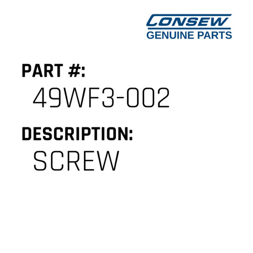 Screw - Consew #49WF3-002 Genuine Consew Part