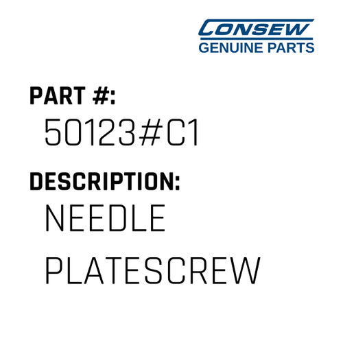 Needle Platescrew - Consew #50123#C1 Genuine Consew Part