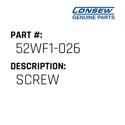 Screw - Consew #52WF1-026 Genuine Consew Part