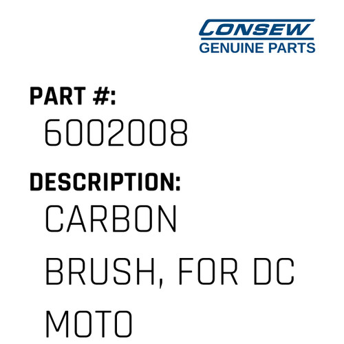 Carbon Brush, For Dc Motor - Consew #6002008 Genuine Consew Part