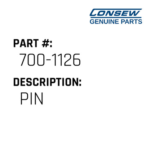 Pin - Consew #700-1126 Genuine Consew Part