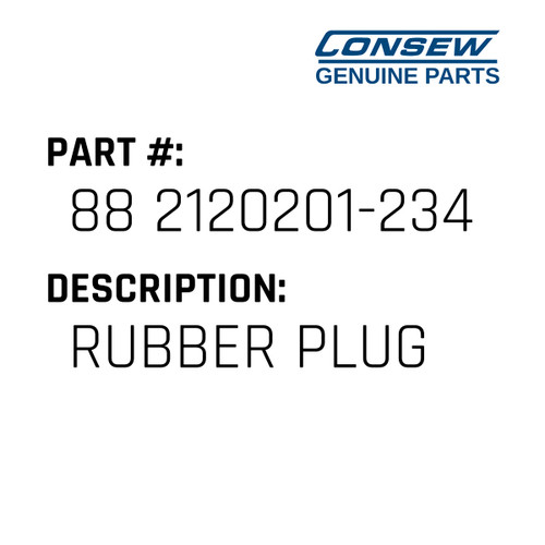 Rubber Plug - Consew #88 2120201-234 Genuine Consew Part