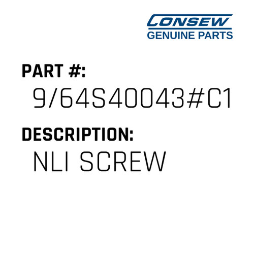 Nli Screw - Consew #9/64S40043#C1 Genuine Consew Part
