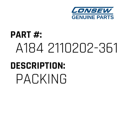 Packing - Consew #A184 2110202-361 Genuine Consew Part