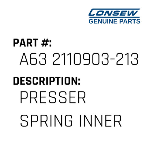 Presser Spring Inner - Consew #A63 2110903-213 Genuine Consew Part