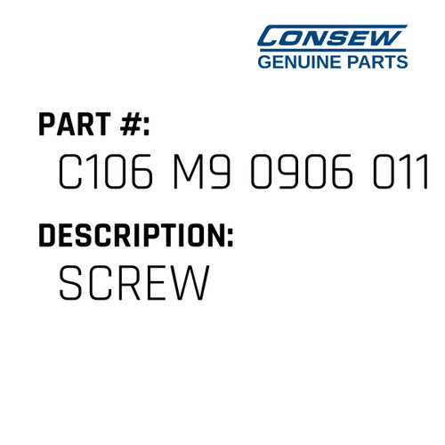 Screw - Consew #C106 M9 0906 011 Genuine Consew Part