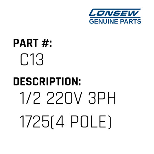 1/2 220V 3Ph 1725(4 Pole) - Consew #C13 Genuine Consew Part