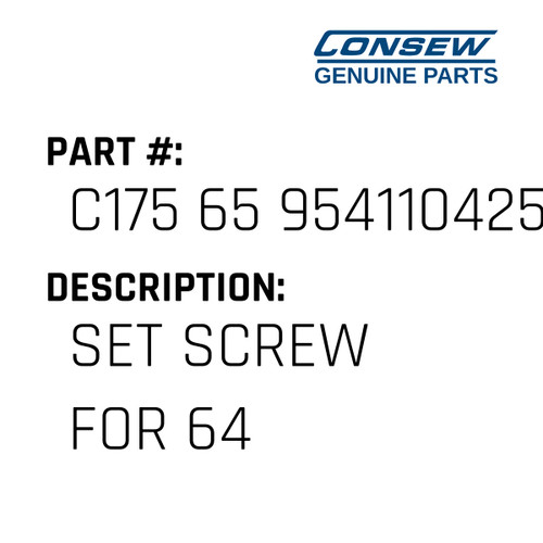 Set Screw For 64 - Consew #C175 65 9541104259 Genuine Consew Part