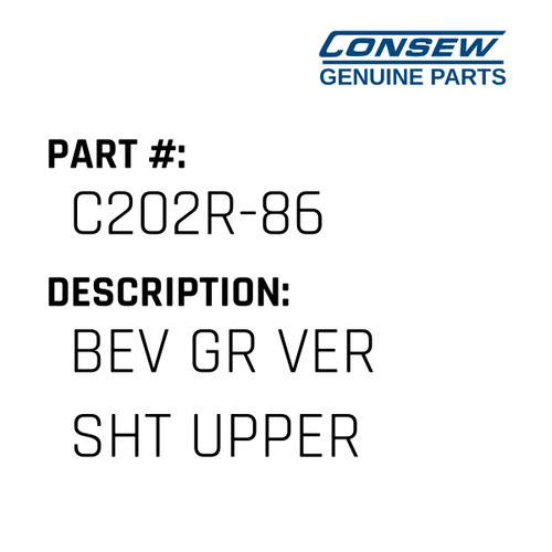 Bev Gr Ver Sht Upper - Consew #C202R-86 Genuine Consew Part