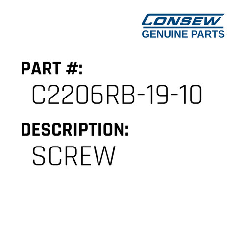 Screw - Consew #C2206RB-19-10 Genuine Consew Part