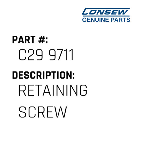 Retaining Screw - Consew #C29 9711 Genuine Consew Part