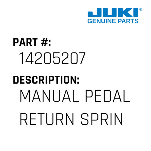 Manual Pedal Return Spring - Juki #14205207 Genuine Juki Part