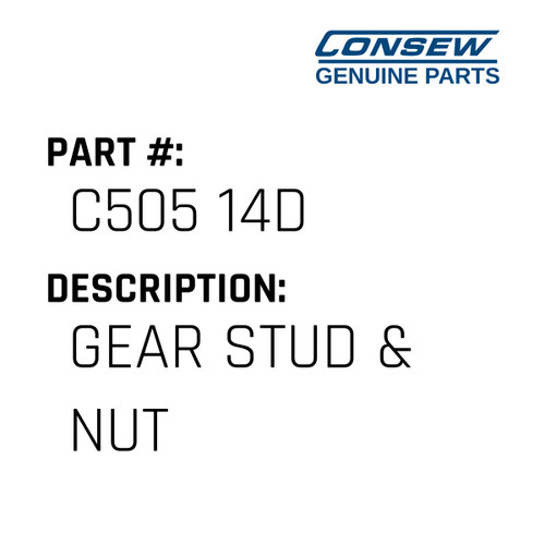 Gear Stud & Nut - Consew #C505 14D Genuine Consew Part