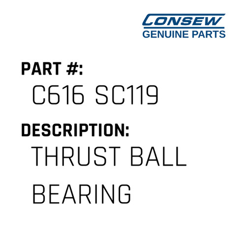Thrust Ball Bearing - Consew #C616 SC119 Genuine Consew Part