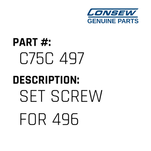 Set Screw For 496 - Consew #C75C 497 Genuine Consew Part