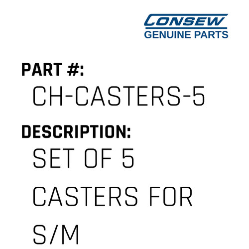 Set Of 5 Casters For S/M Chairs - Consew #CH-CASTERS-5 Genuine Consew Part