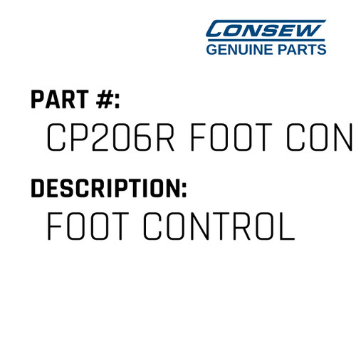 Foot Control - Consew #CP206R FOOT CONTROL Genuine Consew Part