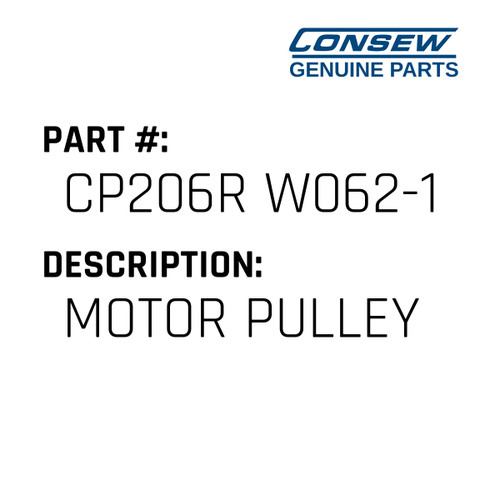 Motor Pulley - Consew #CP206R W062-1 Genuine Consew Part
