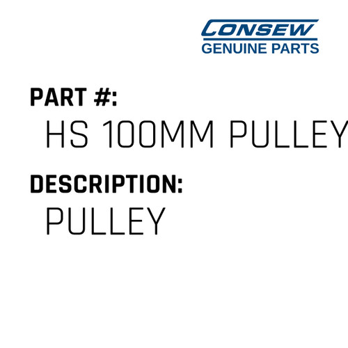 Pulley - Consew #HS 100MM PULLEY Genuine Consew Part