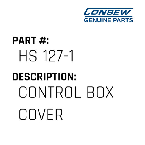 Control Box Cover - Consew #HS 127-1 Genuine Consew Part