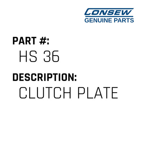 Clutch Plate - Consew #HS 36 Genuine Consew Part