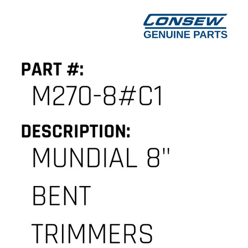 Mundial 8" Bent Trimmers - Consew #M270-8#C1 Genuine Consew Part