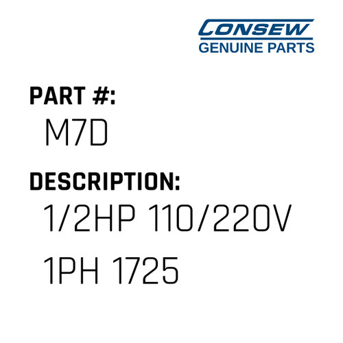 1/2Hp 110/220V 1Ph 1725 - Consew #M7D Genuine Consew Part