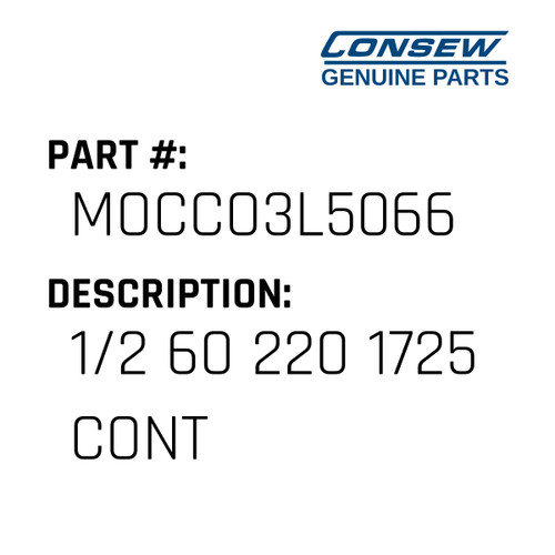 1/2 60 220 1725 Cont - Consew #MOCCO3L5066 Genuine Consew Part