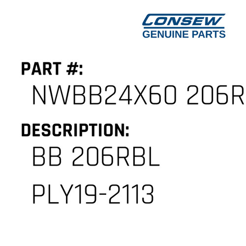 Bb 206Rbl Ply19-2113 - Consew #NWBB24X60 206RBL Genuine Consew Part