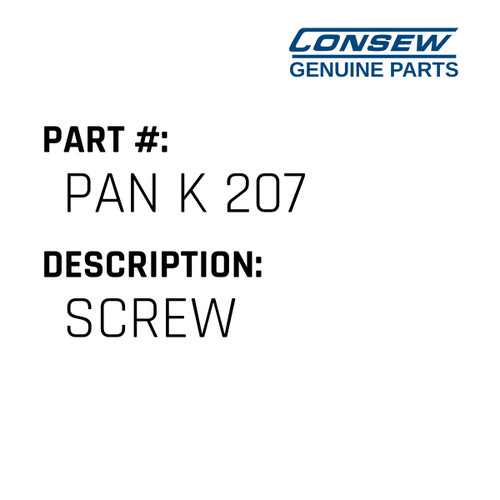 Screw - Consew #PAN K 207 Genuine Consew Part