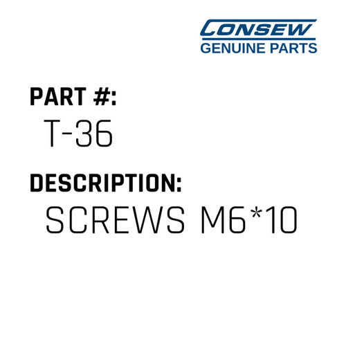 Screws M6*10 - Consew #T-36 Genuine Consew Part