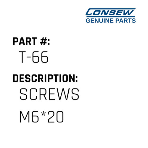 Screws M6*20 - Consew #T-66 Genuine Consew Part