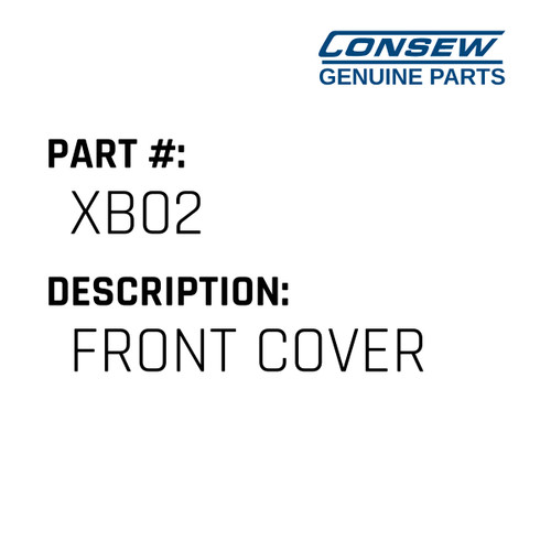 Front Cover - Consew #XB02 Genuine Consew Part