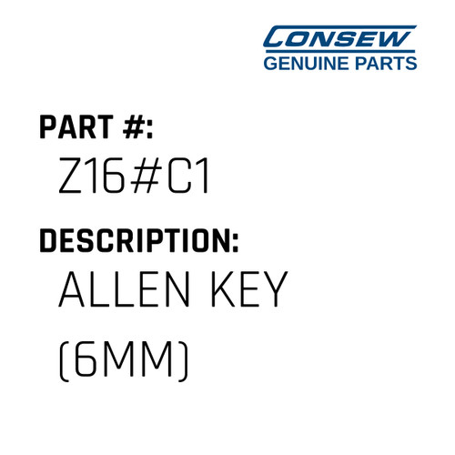 Allen Key - Consew #Z16#C1 Genuine Consew Part