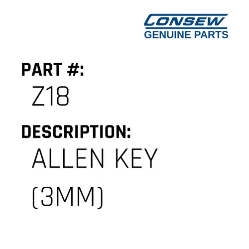 Allen Key - Consew #Z18 Genuine Consew Part