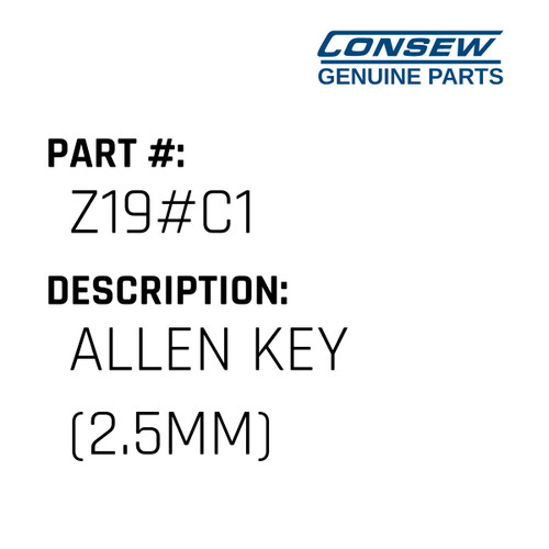 Allen Key - Consew #Z19#C1 Genuine Consew Part