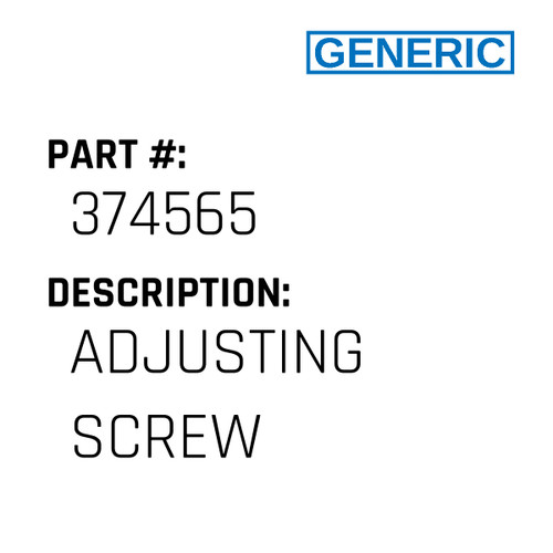 Adjusting Screw - Generic #374565