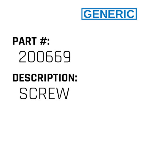Screw - Generic #200669