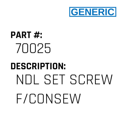 Ndl Set Screw F/Consew - Generic #70025