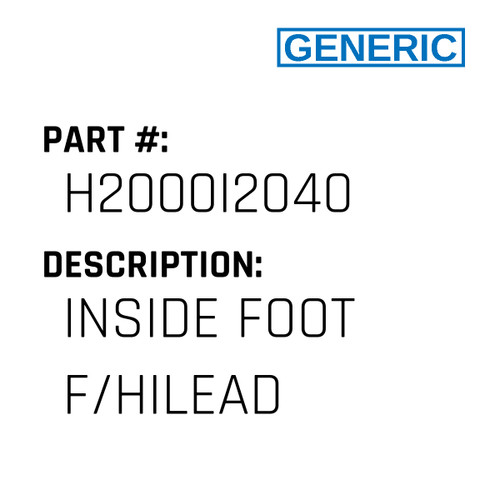 Inside Foot F/Hilead - Generic #H2000I2040